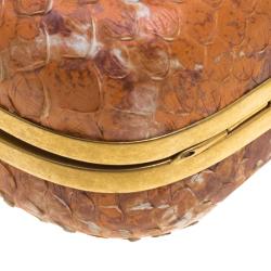 Pre Owned Alexander Mcqueen Multicolor Python Skull Box Clutch