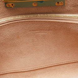 Pre Owned Alexander McQueen Burgundy Croc Embossed Leather The Knuckle Clutch