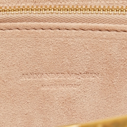 Pre Owned Alexander McQueen Burgundy Croc Embossed Leather The Knuckle Clutch