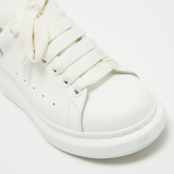 Pre Owned Alexander McQueen Off White Leather Larry Sneakers Size 37.5