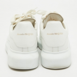Pre Owned Alexander McQueen Off White Leather Larry Sneakers Size 37.5