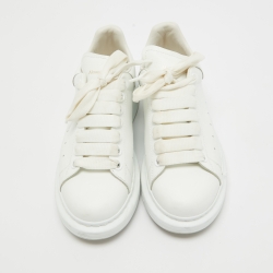 Pre Owned Alexander McQueen Off White Leather Larry Sneakers Size 37.5