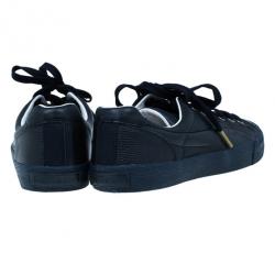 مملوكة مسبقًا Alexander McQueen for Puma Black Leather Street Climb Low Top Sneakers Size 39