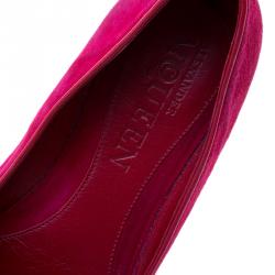 Pre Owned Alexander McQueen Pink Suede Sequins Skull Smoking Slippers Size 39