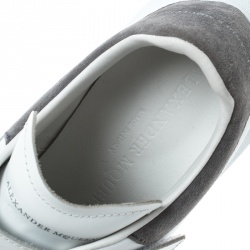 Pre Owned Alexander McQueen White Leather Oversized Velcro Strap Sneakers Size 36