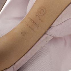 Pre Owned Alexander McQueen Pink Suede Bow Embellished Sandals Size 36