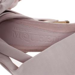 Pre Owned Alexander McQueen Pink Suede Bow Embellished Sandals Size 36