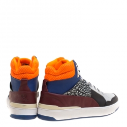 Pre Owned Alexander McQueen For Puma Multicolor Leather Brace High Top Sneakers Size 38