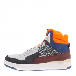Pre Owned Alexander McQueen For Puma Multicolor Leather Brace High Top Sneakers Size 38