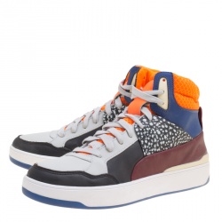 Pre Owned Alexander McQueen For Puma Multicolor Leather Brace High Top Sneakers Size 38