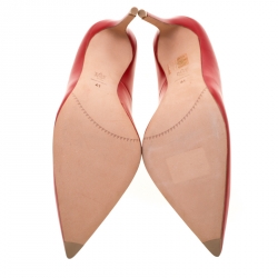 Pre Owned Alexander McQueen Red Leather Pointed Toe Pumps Size 41