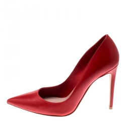 Pre Owned Alexander McQueen Red Leather Pointed Toe Pumps Size 36