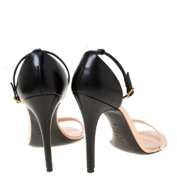 Pre Owned Alexander McQueen Two Tone Leather Open Toe Ankle Strap Sandals Size 37