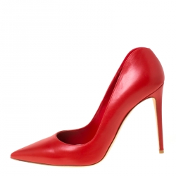 Pre Owned Alexander McQueen Red Leather Pointed Toe Pumps Size 41