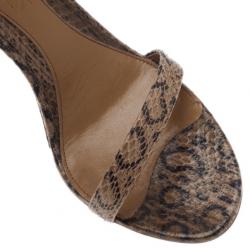 Alexander McQueen Beige Python Ankle Strap Wedges Size 38.5