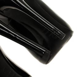 مملوكة مسبقًا Alexander McQueen Black Patent Leather Skull Detail Peep Toe Pumps Size 39.5
