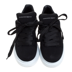 Pre Owned Alexander McQueen Black Knitted Oversize Sneakers Size 36.5