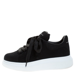 Pre Owned Alexander McQueen Black Knitted Oversize Sneakers Size 36.5