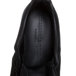 Pre Owned Alexander McQueen Black Knitted Oversize Sneakers Size 36.5
