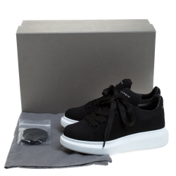 Pre Owned Alexander McQueen Black Knitted Oversize Sneakers Size 36.5