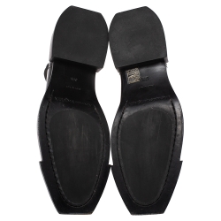 Pre Owned Alexander McQueen Black Leather And Elastic Slip On Ankle Boots Size 38.5