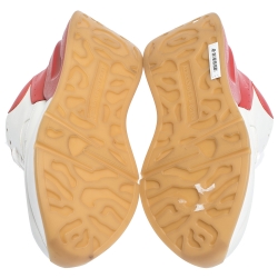 Pre Owned Alexander McQueen White/Red Leather Platform Sneakers Size 39