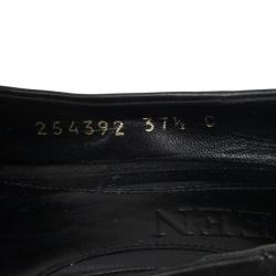Pre Owned Alexander McQueen Studded Leather Skull Peep Toe Pumps Size 37.5