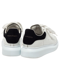 Pre Owned Alexander McQueen White Leather Oversized Low Top Sneakers Size 37