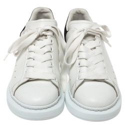 Pre Owned Alexander McQueen White Leather Oversized Low Top Sneakers Size 37