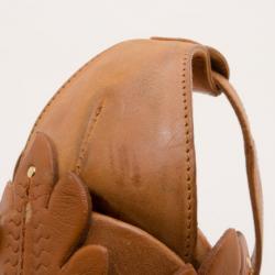 Pre Owned Alexander McQueen Tan 3D Flower Wedges Size 40