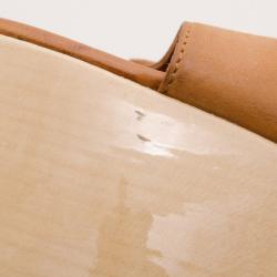 Pre Owned Alexander McQueen Tan 3D Flower Wedges Size 40