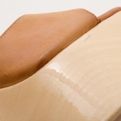 Pre Owned Alexander McQueen Tan 3D Flower Wedges Size 40