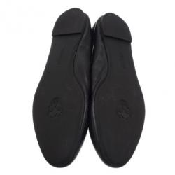 مملوكة مسبقًا حذاء اليكساندر ماكوين بجمجمة ترتر أسود باليرينا فلات مقاس 39