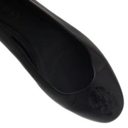 مملوكة مسبقًا حذاء اليكساندر ماكوين بجمجمة ترتر أسود باليرينا فلات مقاس 39