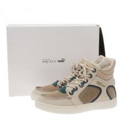 Pre Owned Alexander McQueen Beige Suede Joust III Sneakers Size 42