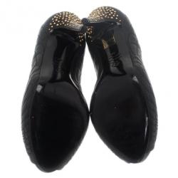 مملوكة مسبقًا حذاء اليكساندر ماكوين أسود مرصع وبجمجمة على المقدمة مقاس 41