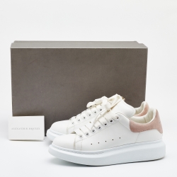 Pre Owned Alexander McQueen White Leather Oversized Low Top Sneakers Size 39