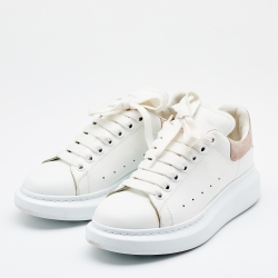 Pre Owned Alexander McQueen White Leather Oversized Low Top Sneakers Size 39