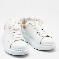 Pre Owned Alexander McQueen White Leather Oversized Low Top Sneakers Size 39