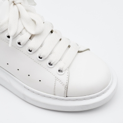 Pre Owned Alexander McQueen White Leather Oversized Low Top Sneakers Size 39