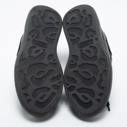 Pre Owned Alexander McQueen Black Leather Larry Oversized Sneakers Size 35