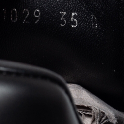 Pre Owned Alexander McQueen Black Leather Larry Oversized Sneakers Size 35