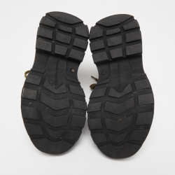 Pre Owned Alexander McQueen Brown Canvas Tread Slick Sneakers Size 36