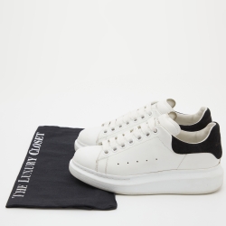 Pre Owned Alexander McQueen White Leather Oversized Low Top Sneakers Size 36.5