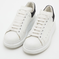 Pre Owned Alexander McQueen White Leather Oversized Low Top Sneakers Size 36.5