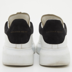 Pre Owned Alexander McQueen White Leather Oversized Low Top Sneakers Size 36.5
