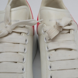 Alexander McQueen White/Pink Leather Oversized Sneakers Size 40