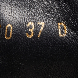 Pre Owned Alexander McQueen Black Leather Oversized Sneakers Size 37