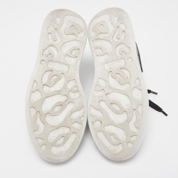 Pre Owned Alexander McQueen Black Leather Oversized Sneakers Size 37