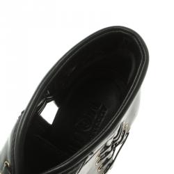 Pre Owned Alexander Mcqueen Black Leather Lace Up Ankle Boots Size 39